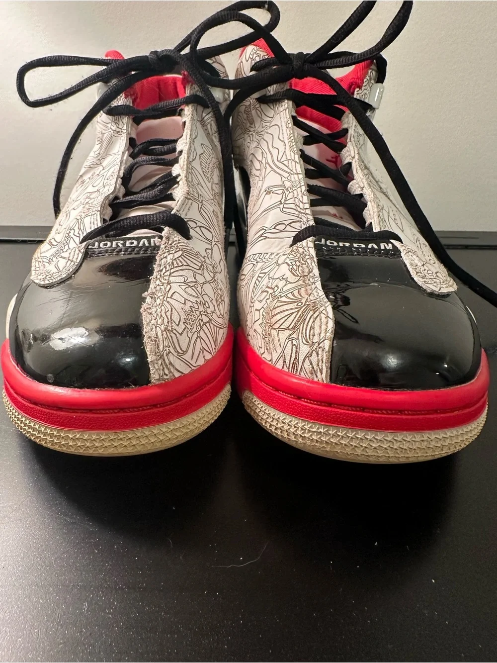 Jordan’s Nike Kids in Black, White & Red